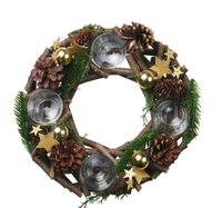 Livarno Home Adventskranz Mit 4 Teelichthaltern Aus Glas Gold Ø 28 Cm Neu