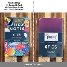 Field Notes FIGS - Ruled/Ruled/Plain (New - Sealed)