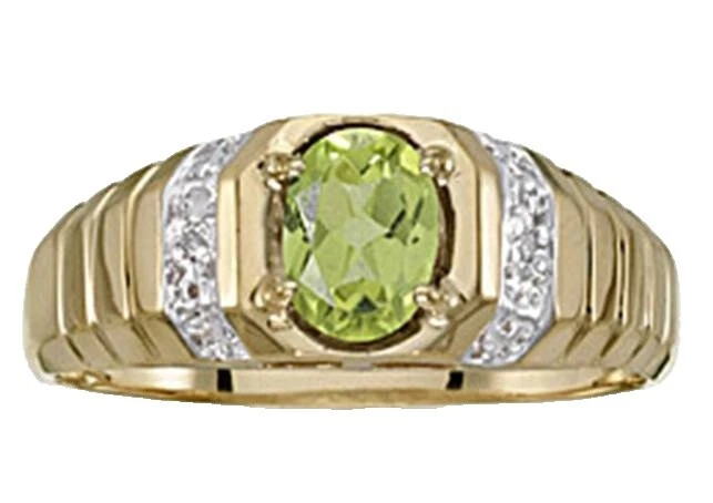 10k Oro Amarillo Peridoto Joyería para Hombre