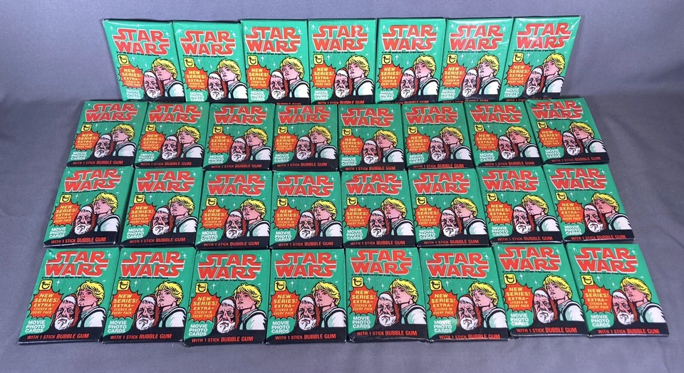 Star Wars 1977 🟢🟡🔴 🟢🌑/sin abrir - Paquete de cera Topps sellado (1); Serie 4 Foto 2 de 4