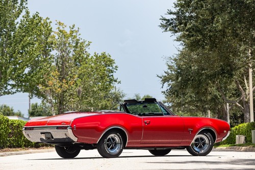 1968 Oldsmobile Cutlass Supreme Convertible Red Rear POSTER 24 X 36 ...