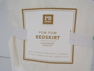 Jupe De Lit Pottery Barn Teen – Bleu Piscine – Taille Queen – 100% Coton – Neuve