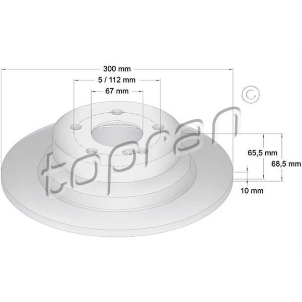 Topran 2X Bremsscheibe Hinten Ø300 Mm FüR Mercedes-Benz E-Klasse T-Model S212-image