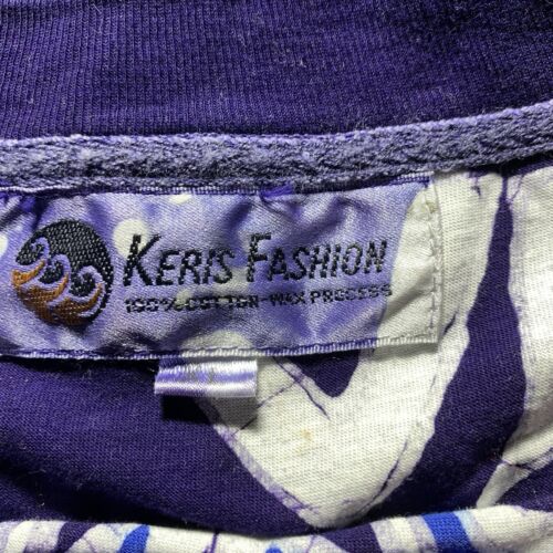 Keris Fashion Batik Unisex T Shirt XL Tribal Indonesian Pattern Blue - Picture 2 of 12