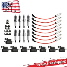 8 Pack Square Ignition Coil & Spark Plug Wire For Chevy GMC 4.8L 5.3L 6.0L 8.1L