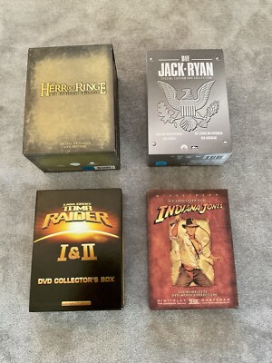 DVD 4er Boxset: Herr der Ringe, Jack Ryan, Tomb Raider, Indiana Jones