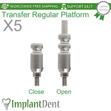 5x Regular Transfer Impression Coping For Open/Closed Tray Tool Int Hex 2.42mm