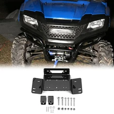 Black Heavy-Duty Steel Winch Mount Plate For HONDA PIONEER 700 700-4 2014-25
