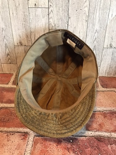 Gorra de cuero vintage Tommy Hilfiger para hombre tostada envejecida años 80 Newsboy hecha en EE. UU. - Imagen 5 de 6
