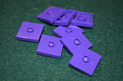 (8) 2x2 Dark Purple Tile w/ Center Nub Brick Bricks  ~ Lego  ~ NEW