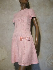Chic Vintage Lace Dress 1960 True Vtg 60s Romantic Abito 36/38 