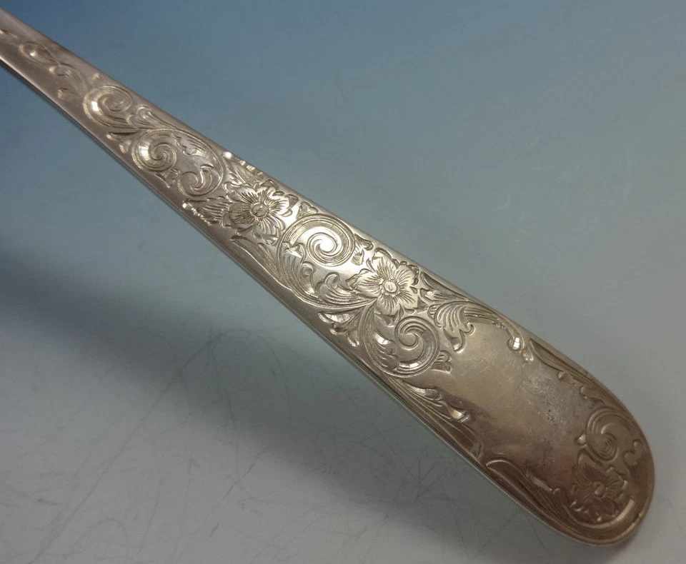 Antiguo juego de cubiertos de plata esterlina grabado por Kirk Maryland 6 servicio 24 piezas Foto 2 de 3