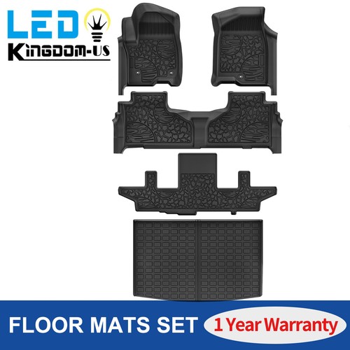 Tappetini Auto KELCSEECS In TPE Per Chevy Suburban E GMC Yukon XL 2021-2024 (8 Posti) - Protezione Invernale Ed Estiva, Antiscivolo, Facili Da Pulire - 5