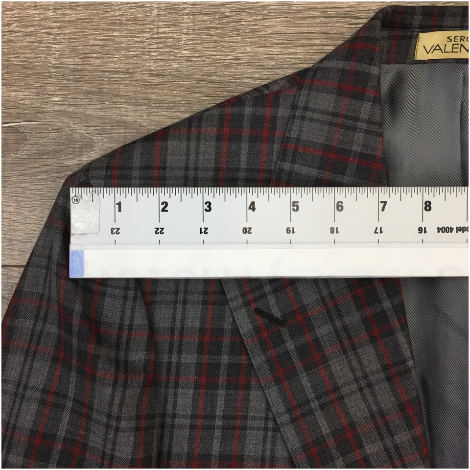 SERGIO VALENTINO Traje Para Hombres Conjunto de 3 Piezas Talla 40R Chaqueta Blazer Pantalones Chaleco Lana Foto 4 de 4