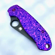 Spyderco Para 3 C223GPBK Violet & Purple Flomascus Titanium Scales - S45VN New