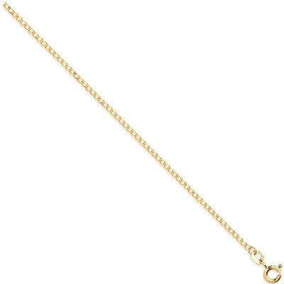 Italienische 9 Karat Gold 1,6 mm Bordsteinkette Halskette italienisches Gold 1,4 Gramm - 18 Zoll
