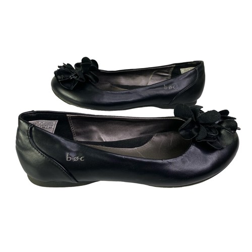 BOC Born Flat Shoes Black Flower Girl's Youth Slip On Size US 3 EU 34 - Picture 7 of 10