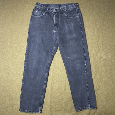 Vintage Men s Wrangler 97601CB Relaxed Fit 34x32 Black Denim Jeans Y2K Worn Fade