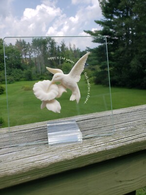 Lasting Expressions Hummingbird  On Glass Plaque Sculpture Figure Roman Inc NIB