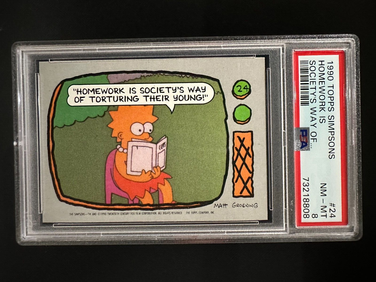 s*6様 house on the hill 90tops 1990 Topps Simpsons #24 - Homework Is Society's Way Of - PSA 8 | eBay