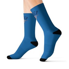 Custom Sublimation Socks for Sports Fans OKC Thunder Finals Playoffs Fan Apparel