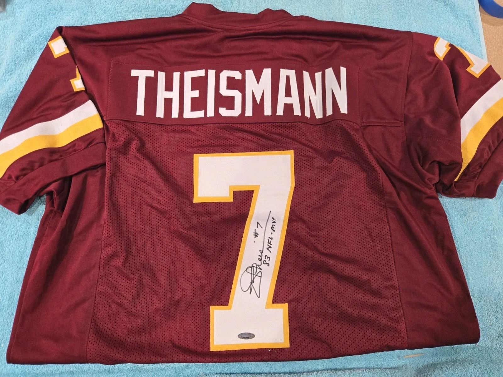 Joe Theismann Autographed Signed #7 Washington Redskins Jersey 