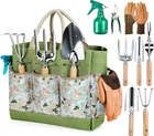 9-Piece Heavy Duty Garden Tool Set with Organizer Handbag