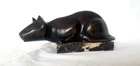 OLD BRONZE ANIMAL ART DECO - CAT DIAPER