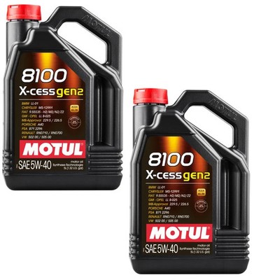 10l Motul 8100 X-CESS GEN2 5W-40 Motoröl 2x5l A3/B4 BMW LL-01, MB226.5, MB229.5
