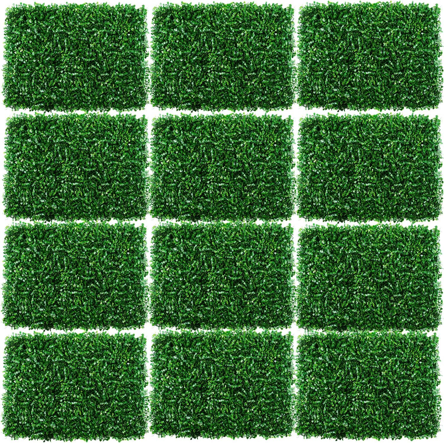 12 Pannelli Erba Sintetica 60x40 cm | Siepe Artificiale Bosso Alta Qualità