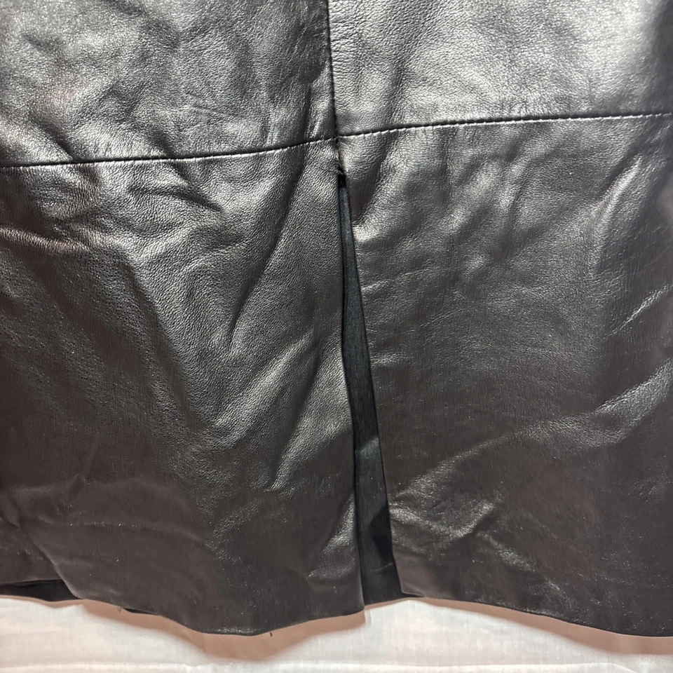 Falda De Colección Saks Fifth Ave Folio Colección Cuero Genuino Negra Talla 10 Foto 2 de 4