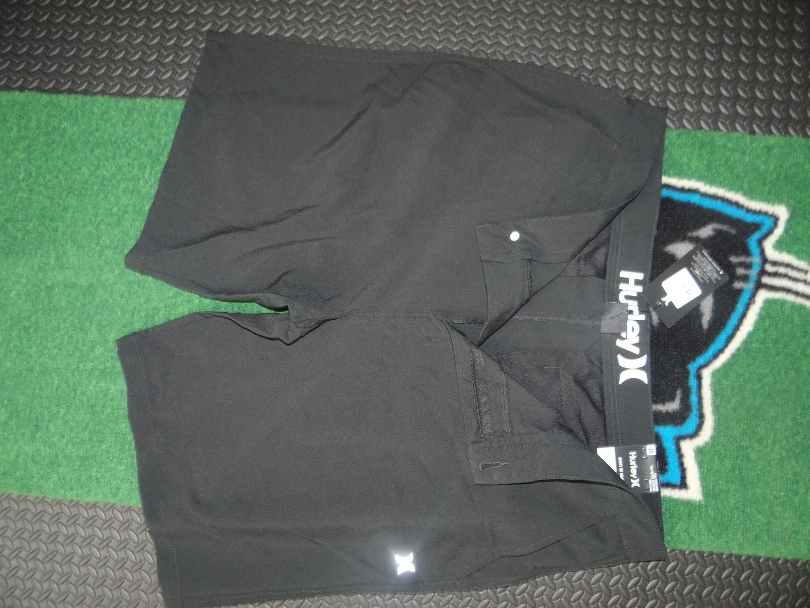 Hurley Hybrid Shorts Men 38 Black Quick Dry 4 Way Stretch Golf Chino Casual Walk