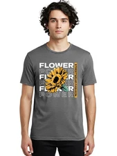 Flower-Power-Streetwear Mens Graphic Tee,100% Cotton,Casual Summer Wear