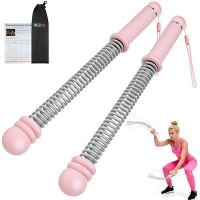 Adjustable Weighted Ropeless Battle Ropes for Home Gym - Portable Cordless St...