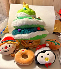 Peluche de árbol de Navidad de 8" de 5 piezas con 4 mini peluches navideños elfo reno