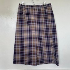 Vintage 1970s Plaid Midi Skirt