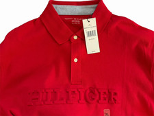 TOMMY HILFIGER Men's Classic Red Puffed Letter Polo Shirt Size XL NWT 69.50