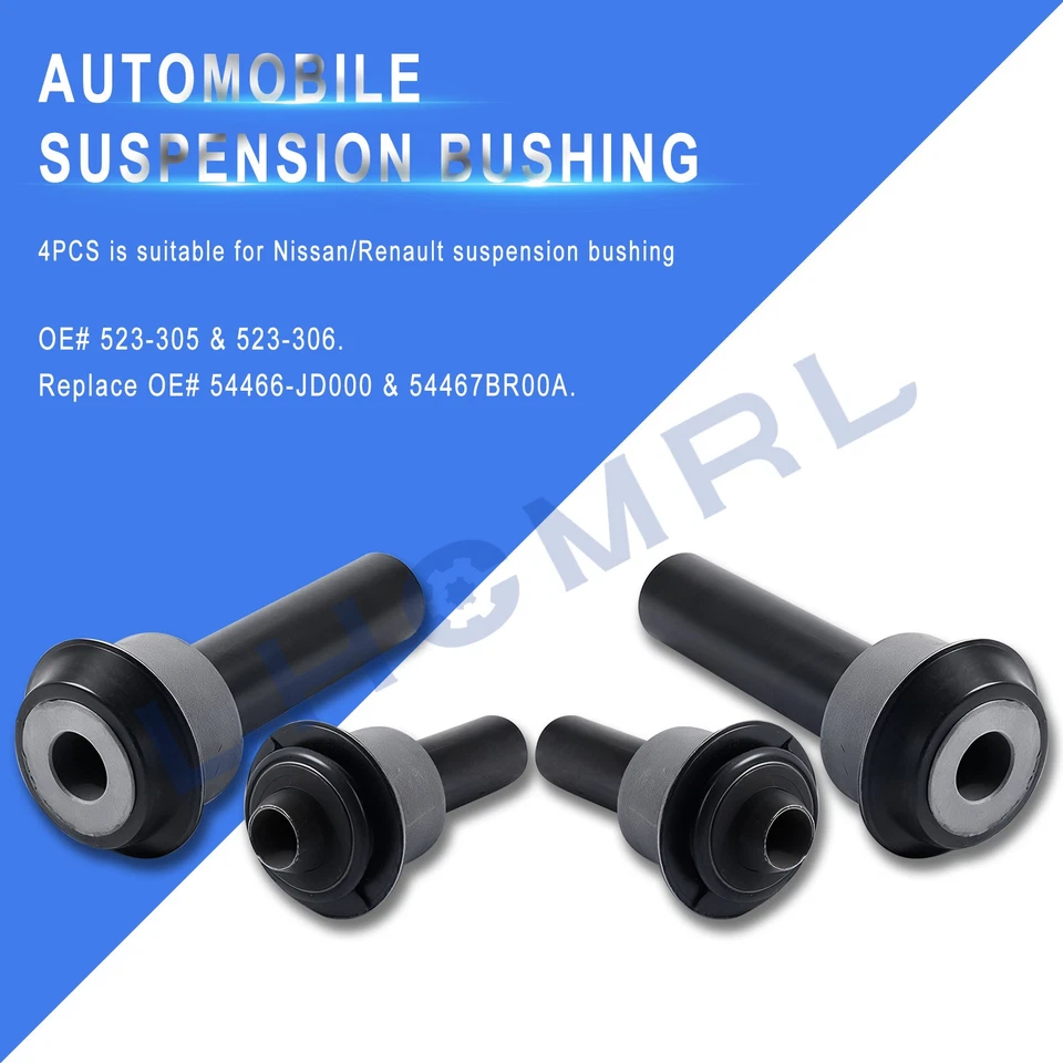 Front Crossmember Subframe Kit Bushing Fits Nissan Rogue durable 08-19 4PCS Foto 2 de 4