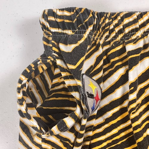 PITTSBURGH STEELERS NFL Zubaz Men's Zebra Right Hip Patch Logo Lounge Pant Y2K - Picture 5 of 11