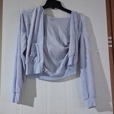 No Boundaries XS LIGHT BLUE Velour 2-Piece Zip Hoodie  Pants Sweatsuit Set