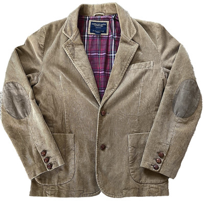 American Eagle Outfitters  Corduroy Plaid Lined Jacket Brown, Size Small