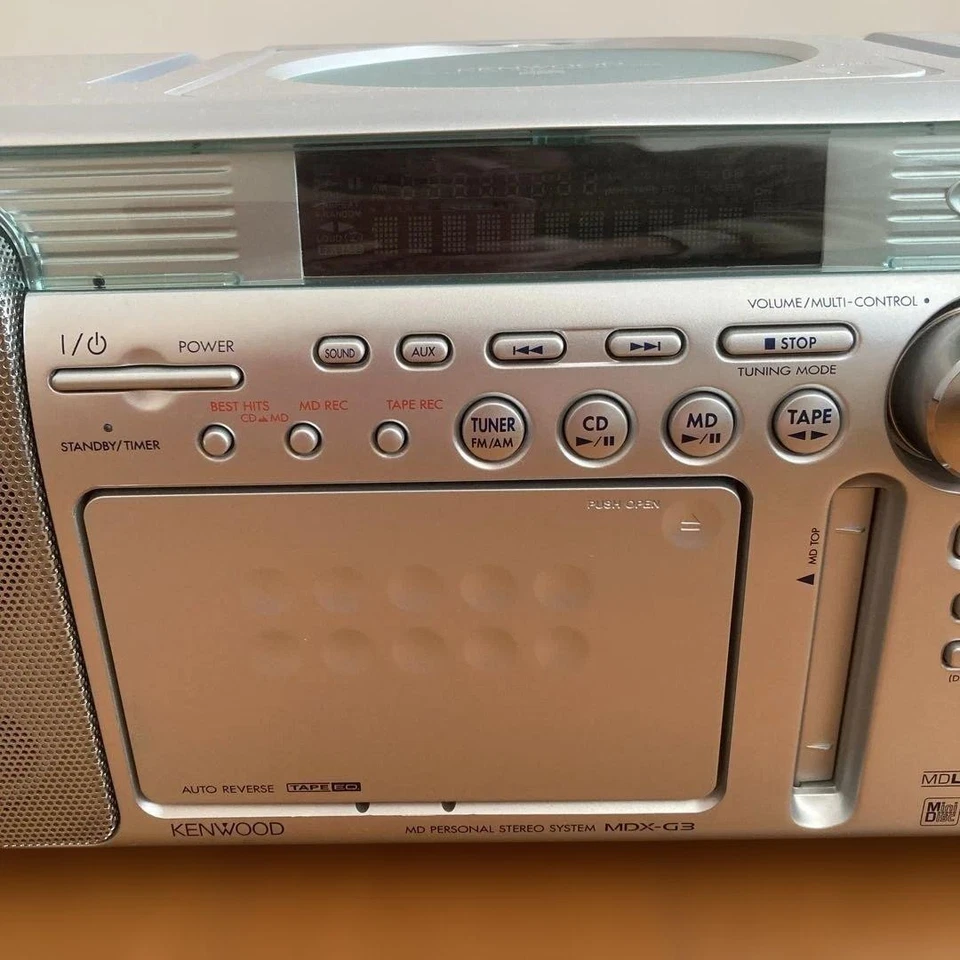 KENWOOD CD MD Radio Cassette Player MDX-G3-S Remote Control Antenna Junk - Image 4 of 4