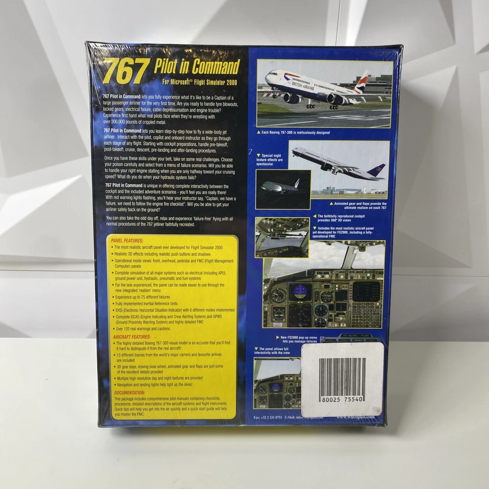767 Pilot In Command Pc Add-On Microsoft Flight Simulator Sim 2000 BIG BOX  - Image 3 of 4