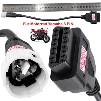 OBD2 Adapter Cable for Yamaha Motorcycles   3-Pin to OBD2 Plug