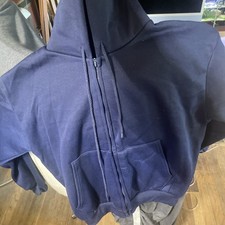 Vintage Made In USA JK Star Navy Blue Hoodie Zip Up Deadstock