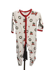 KYTE Baby 3-6 M Bamboo Wreath Snap Footie Pajama One-Piece