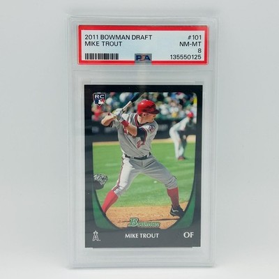 2011 Bowman Draft Mike Trout #101 PSA 8 Los Angeles Angels RC Rookie