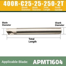 400R-C25 Series Milling Cutters 2T/3T 160-300mm - Single Piece Multi-Option