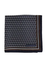 Ermenegildo Zegna Mens Silk Geometric Print Pocket Square Brown Size 12X12"