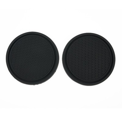 2x Black Car Auto Cup Holder Anti Slip Insert Coasters Pads Interior Accessories